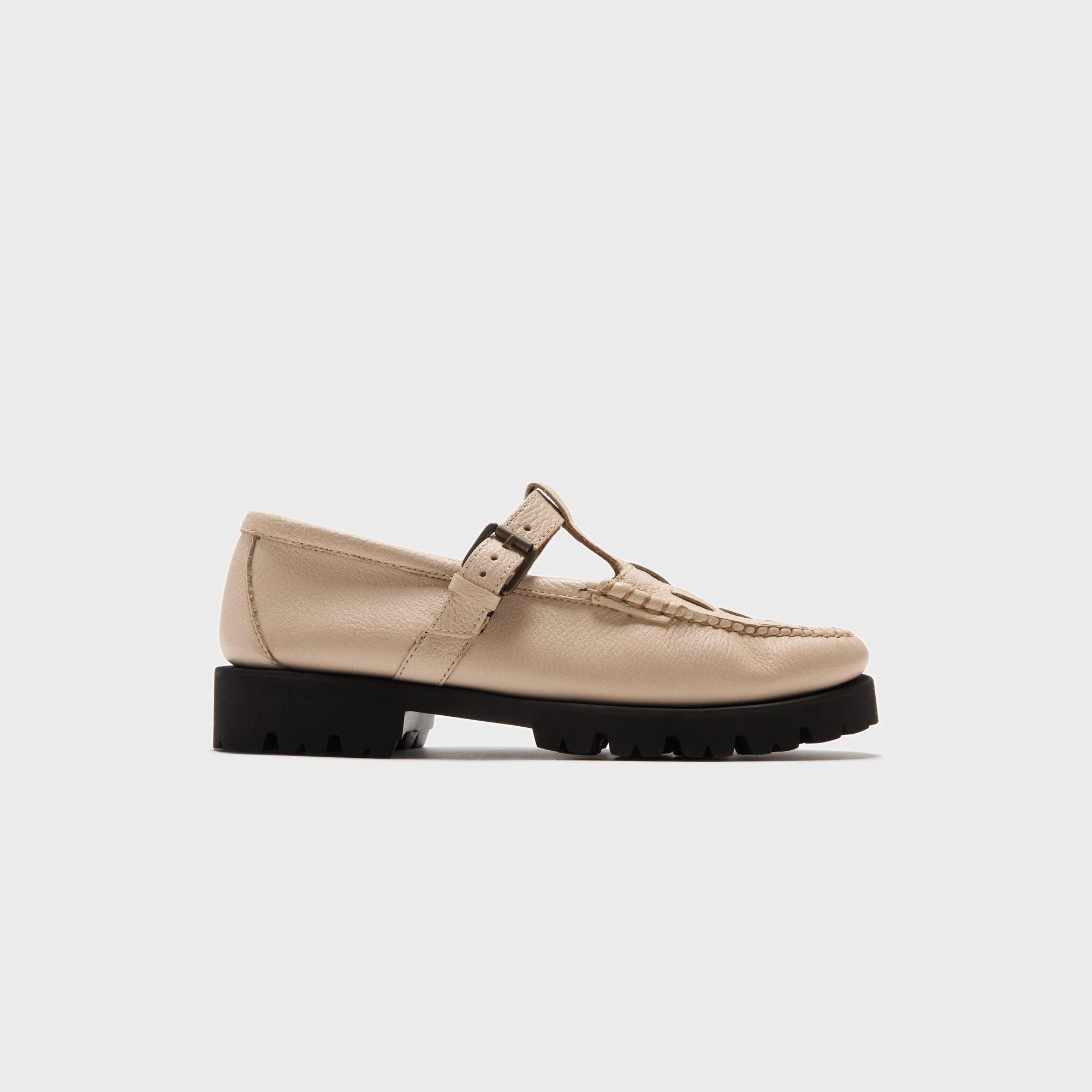 G.H. Bass Mary Jane Fisherman Super Lug Off White